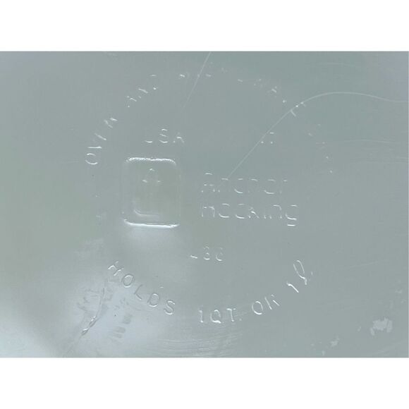 VINTAGE ANCHOR HOCKING 436 1 QUART CASSEROLE DISH "NATURE'S BOUNTY " - Picture 5 of 10